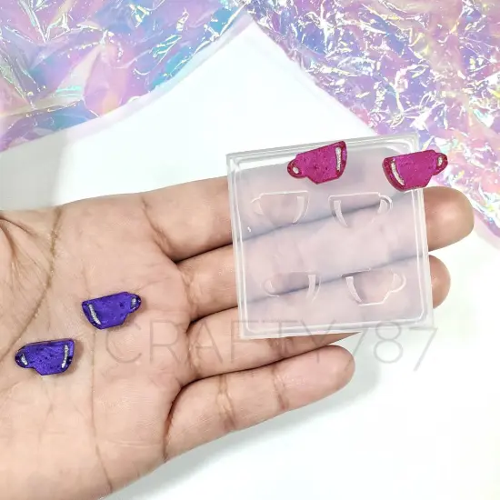 Coffee Mug Stud Earring Silicone Mold(A7) {1}