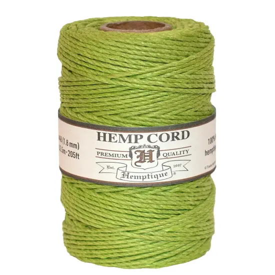 Hemptique 1.8mm #48 Hemp Cord Spools Jewelry Bracelet Making Crafting Scrapbooking Bookbinding Mixed Media Crocheting Macrame Gift Wrapping Outdoor Gardening Lime green {1}