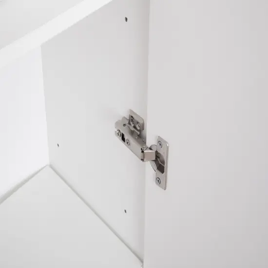 Modern Long Bathroom Wall Mounted Cabinet, White {4}
