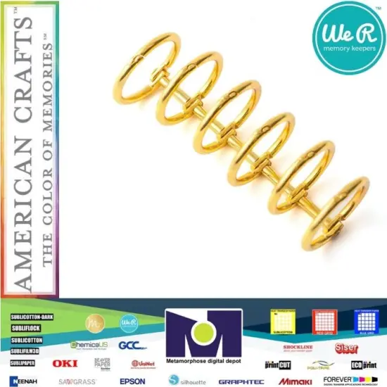 We R Memory Keepers Cinch Metal Hinge Binding 4 Units / Pack Gold 60000610 {1}