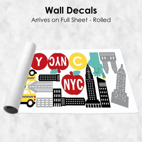 Big Dot of Happiness NYC Cityscape - Peel and Stick New York Skyline Vinyl Wall Art Stickers - Wall Decals - Set of 20 {7}