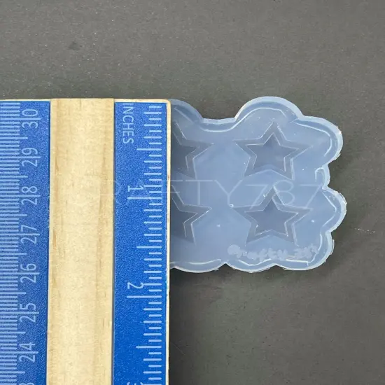 Star Stud Earring Mold, Layered Star Mold (A13) {4}