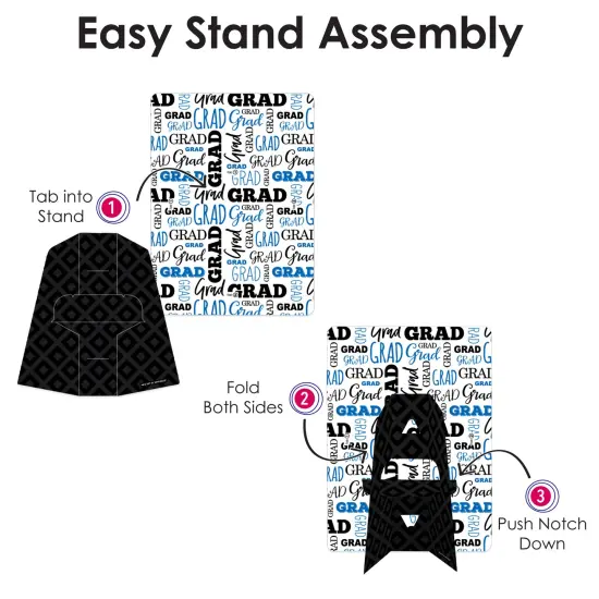 Big Dot of Happiness Blue Graduation Party Centerpieces - 4x6 Picture Display - Paper Photo Frames - Set of 12 {7}