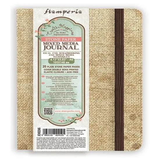 Create Happiness Stone Paper Mixed Media Journal A6-20 Blank Pages {1}