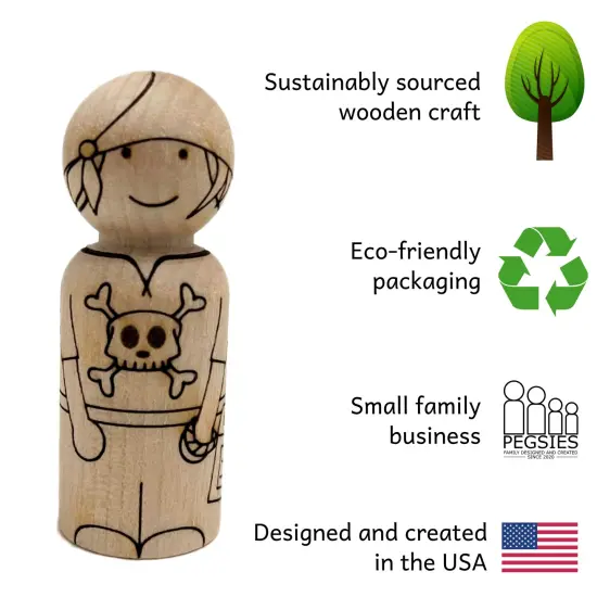 Pirate Peg Doll Set by Pegsies&trade; {4}