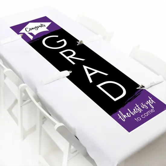 Big Dot of Happiness Purple Graduation Party Door Decoration - Vertical Banner {6}