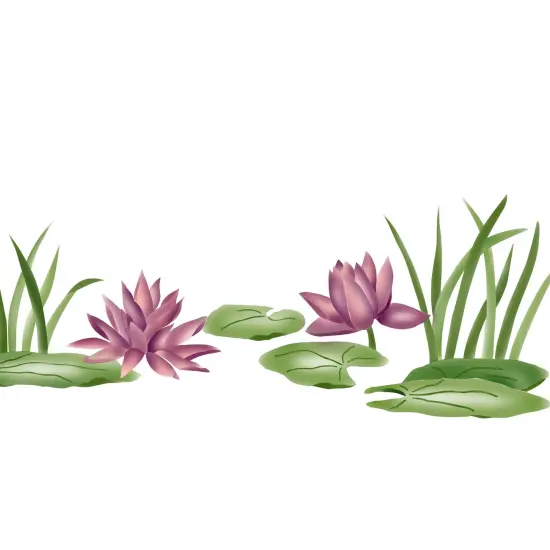 Waterlilies Wall Stencil | 2619 by Designer Stencils | Floral Stencils | {2}
