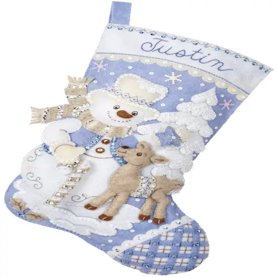 Bucilla Felt Stocking Applique Kit 18" Long-Snowman's Winter {1}