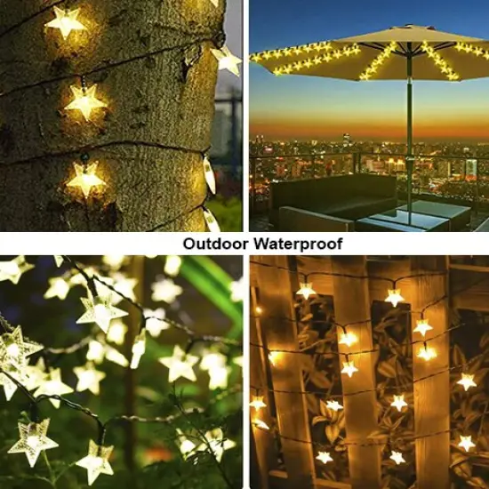 Perfect Holiday 100 LED Solar String Light - Star - Warm White {2}