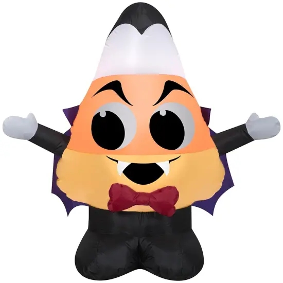 3.5' Gemmy Airblown Halloween Candy Corn Vampire 227564 {1}