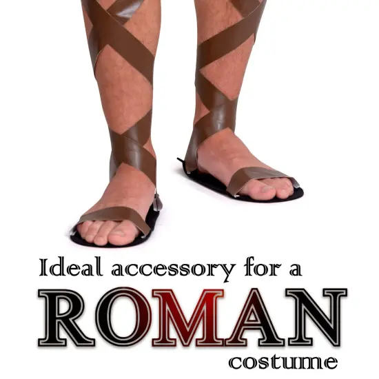 Greek Roman Brown Sandals &ndash; Lace Up Biblical Egyptian Gladiator Costume Sandal Shoes for Men and Women {2}