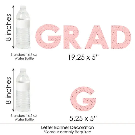 Big Dot of Happiness Rose Gold Grad - Graduation Party Letter Banner Decoration - 36 Banner Cutouts and Congrats Grad Banner Letters {7}