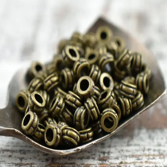 *500* 4x2mm Antique Bronze Large Hole Rondelle Spacer Beads {2}