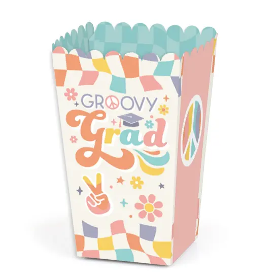 Big Dot of Happiness Groovy Grad - Hippie Graduation Party Favor Popcorn Treat Boxes - Set of 12 {1}