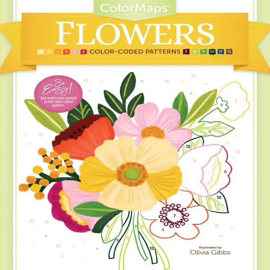 ColorMaps Flowers: Color-Coded Patterns Adult Coloring Book {1}