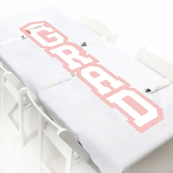 Big Dot of Happiness Rose Gold Graduation Banner - Vertical Shaped Banner Decorations {7}