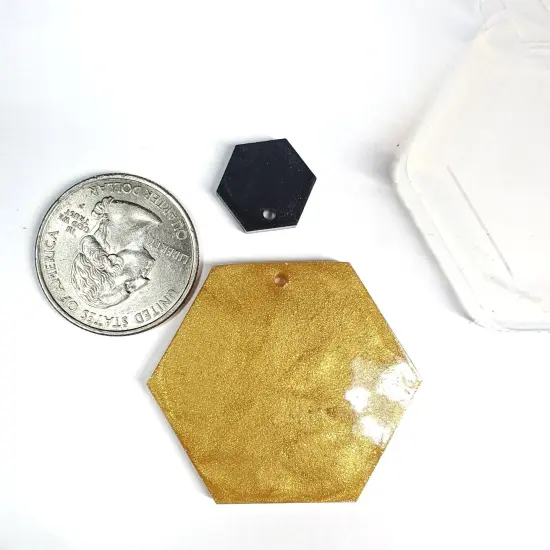 Love Hexagon Dangle Earrings Mold (D2) {2}