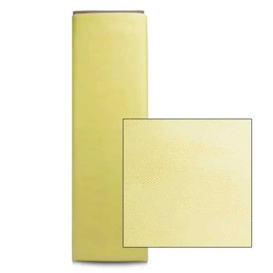 Premium Shiny Tulle Fabric Bolt of 54" X 25 Yards Light Yellow {1}