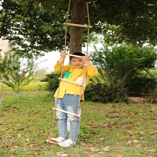 5 Step Climbing Wooden Rope Ladder {5}