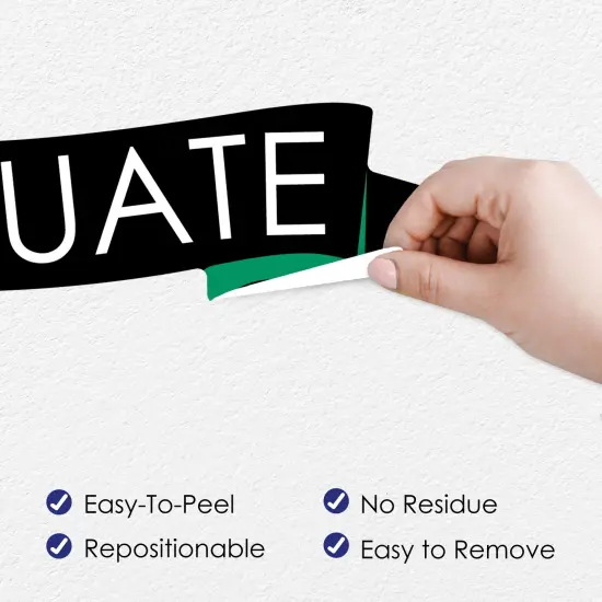 Big Dot of Happiness Green Graduation Party Photo Backdrop - Wall Decals {4}