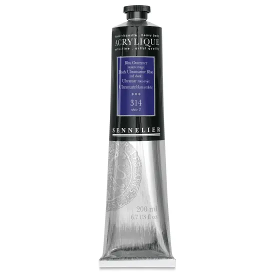 Sennelier Extra-Fine Artist Acryliques - Dark Ultramarine Blue (Red Shade), 200 ml tube {1}