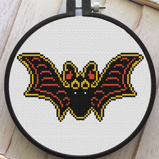 Vintage Halloween Bat Counted Cross Stitch DIY KIT Intermediate {1}