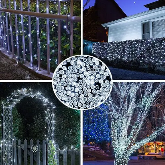 Perfect Holiday 100 LED String Solar Light White {7}