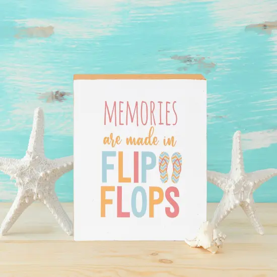 Memories Flip Flops Decorative Shelf Block {4}