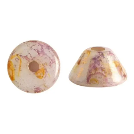Konos Par Puca&reg;, Czech glass bead, Opaque Mix Rose/Gold Ceramic Look, 10 grams {2}