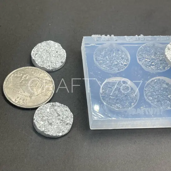 Druzy Circle 18mm Earring Silicone Mold (B5) {2}