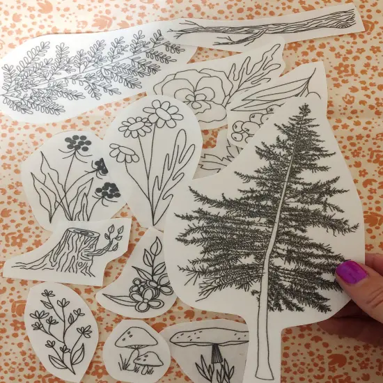 MCreativeJ Forest Forage - Peel Stick and Stitch Hand Embroidery Patterns {4}
