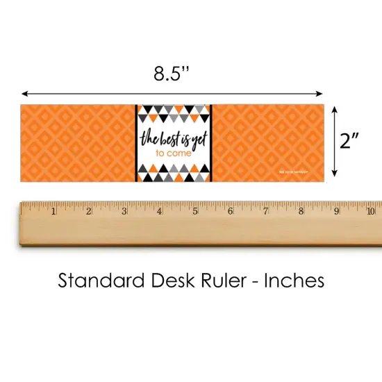 Big Dot of Happiness Orange Graduation Party Water Bottle Sticker Labels - Set of 20 {6}