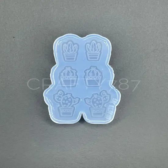 Cactus Variety Stud Earring Silicone Mold (A2) {1}