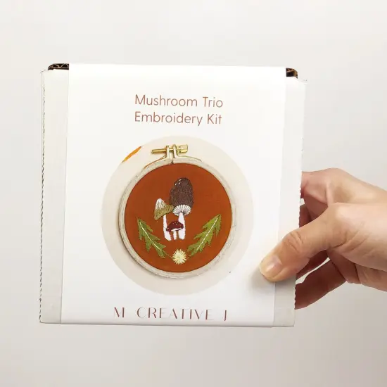 MCreativeJ Mushroom Trio - Intermediate Embroidery DIY Craft Kit {2}