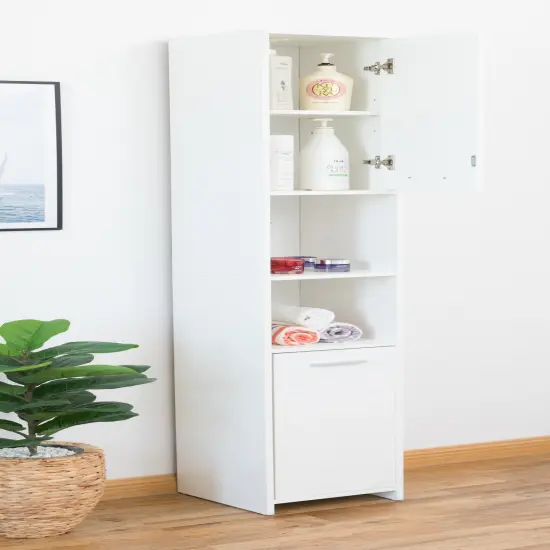 Tall Storage Cabinet with Adjustable Shelves, Linen Tower Cabinet, Bathroom Organizer and Storage, Kitchen Cabinet, Pantry Organizer, and Linen Closet {4}