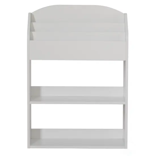 Modern Wooden Storage Bookcase with Shelf, Playroom Bedroom Living and Office White {4}