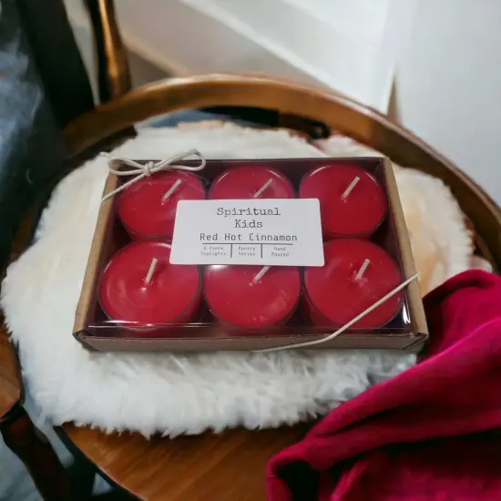 Red Hot Cinnamon Natural Soy Wax Tealights 6 Count Hand Poured with Fragrant/Essential Oils! | Birthday Gift | Spicy Candles | Red Tealights | {2}