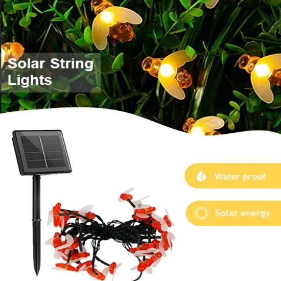 Perfect Holiday LED Solar String Lights - Bee Design {5}