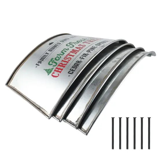 Ornativity Metal Christmas Tree Collar - 24" Galvanized Tin Metal Rustic Bucket Base Skirt for Xmas Holiday Tree Bottom {3}