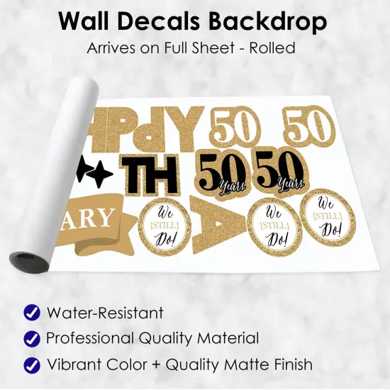 Big Dot of Happiness We Still Do - 50th Wedding Anniversary - Peel and Stick Anniversary Party Decoration - Wall Decals Backdrop {7}