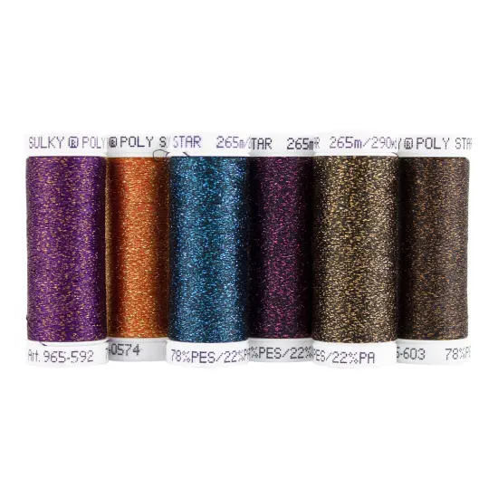Sulky 30wt Poly Sparkle Thread 6/Pkg-Haunting Halloween Assortment {2}