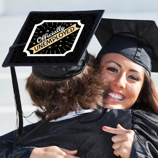 Big Dot of Happiness Officially Unemployed - Graduation Cap Decorations Kit - Grad Cap Cover {3}