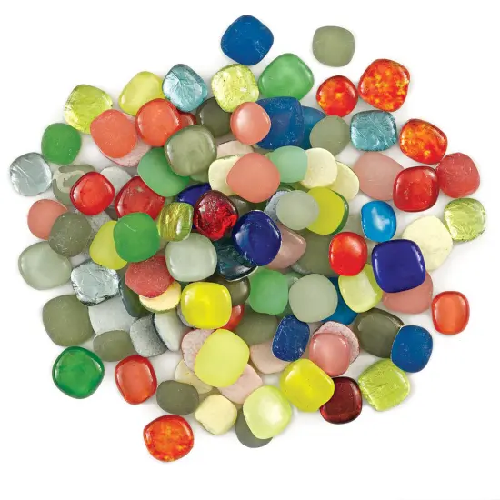 Mosaic Mercantile Glass Pebble Tiles - Royals Mix, 1.5 lb {1}