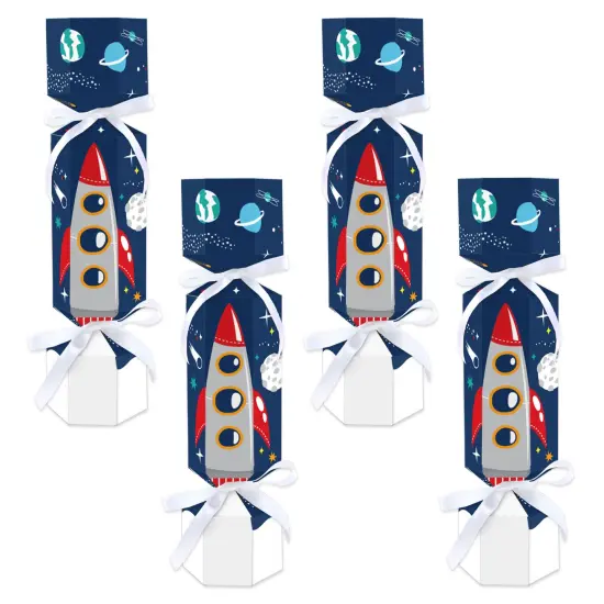 Big Dot of Happiness Blast Off to Outer Space - No Snap Rocket Ship Baby Shower or Birthday Party Table Favors - DIY Cracker Boxes - Set of 12 {1}