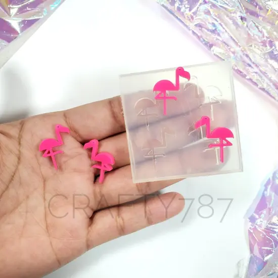 Flamingos Earrings Silicone Mold(B7) {1}