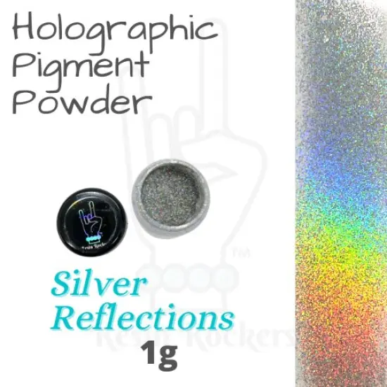Resin Rockers Premium Silver Reflections Holographic Pigment Powder {1}