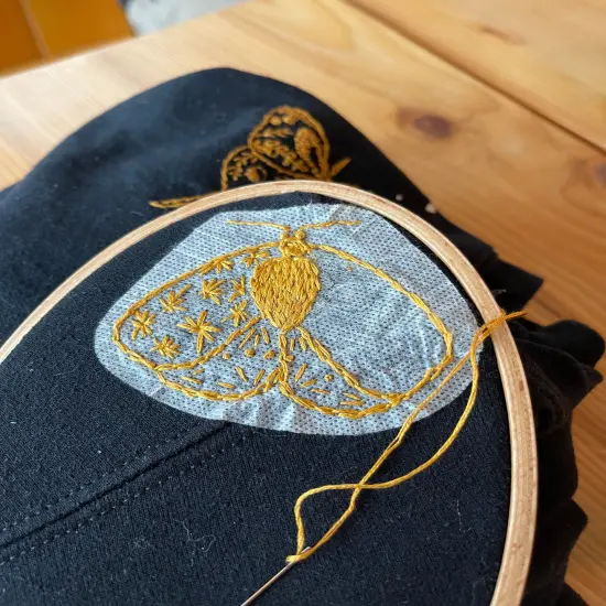 MCreativeJ Moths - Peel Stick and Stitch Hand Embroidery Patterns for DIY Crafting {4}