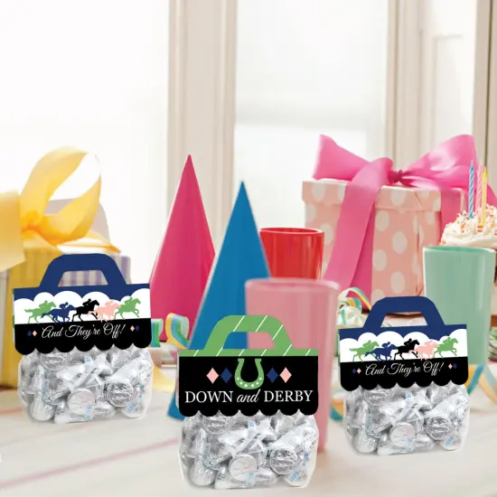 Big Dot of Happiness Kentucky Horse Derby - DIY Horse Race Party Clear Goodie Favor Bag Labels - Candy Bags with Toppers - Set of 24 {7}