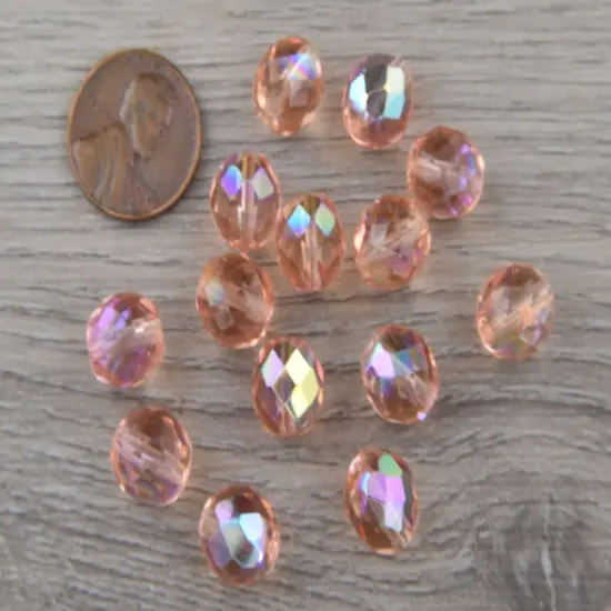 10mm Tea Rose AB Fire Polished Round Beads (16"Strand) {6}