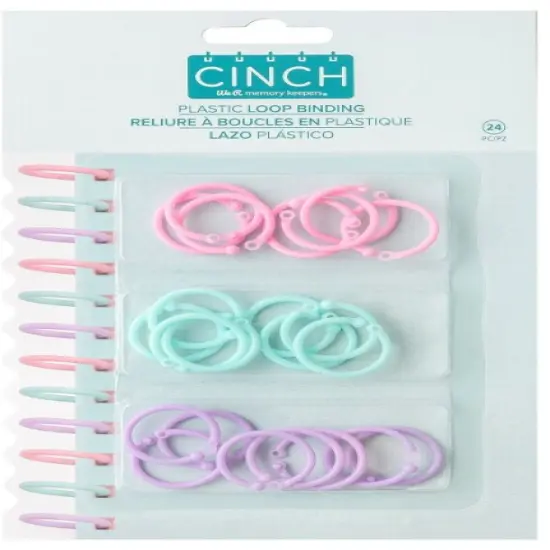 We R Memory Keepers Cinch Plastic Loop Binding 24/Pkg-Pink,Lilac & Blue 60000609 by American Crafts {4}